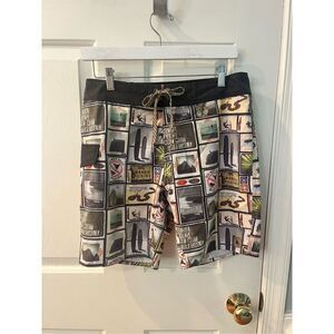 Nature Photography Collective Hippietree Collage Swim Trunks sz 30 EUC
